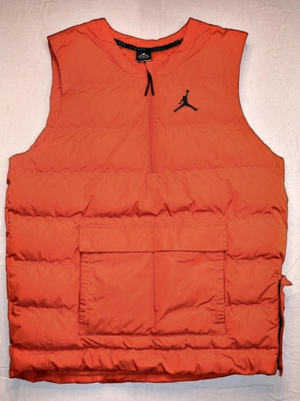 Jordan Brand Puffer Vest, XLT Orange 1/4 Zip Pullover